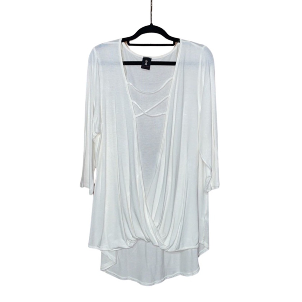Lilian Hi-Lo Blouse - White - Size 3X - Picture 1 of 10